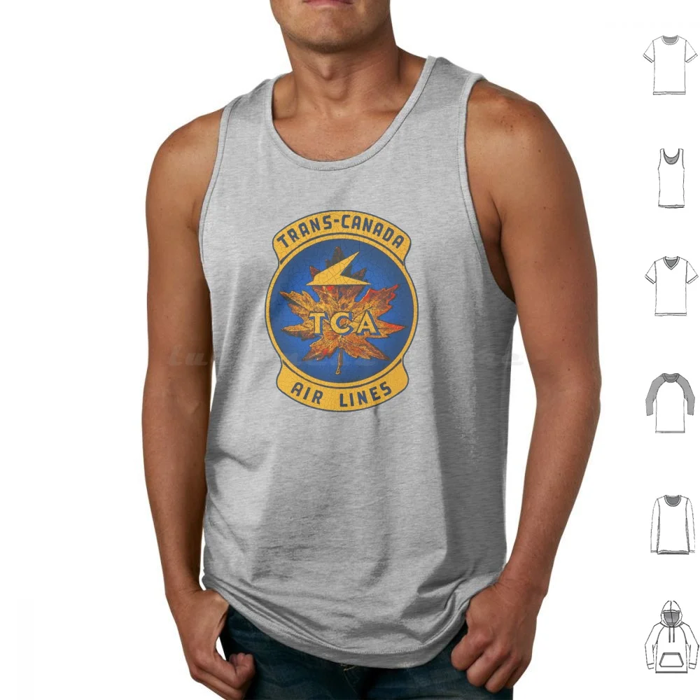 Tca Trans Canada Tank Tops Vest Sleeveless Tca Trans Canada Alaska Clippers Panam Twa United Continental Braniff Delta Vintage