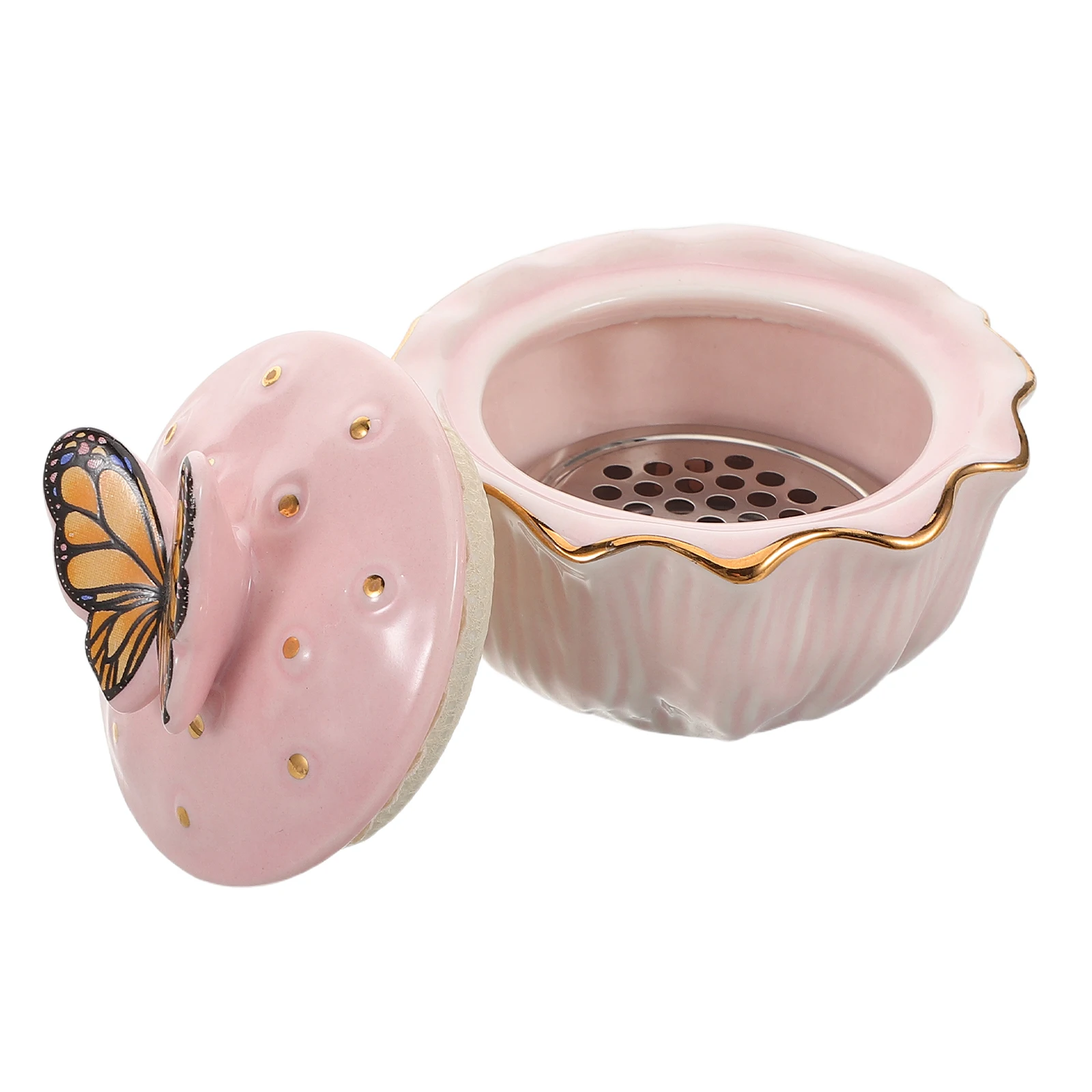 

Butterfly Nail Art Brush Cleaner Ceramic Manicure Pen Holder Filter Cup Multifunctional Nail Salon Supplies Tool