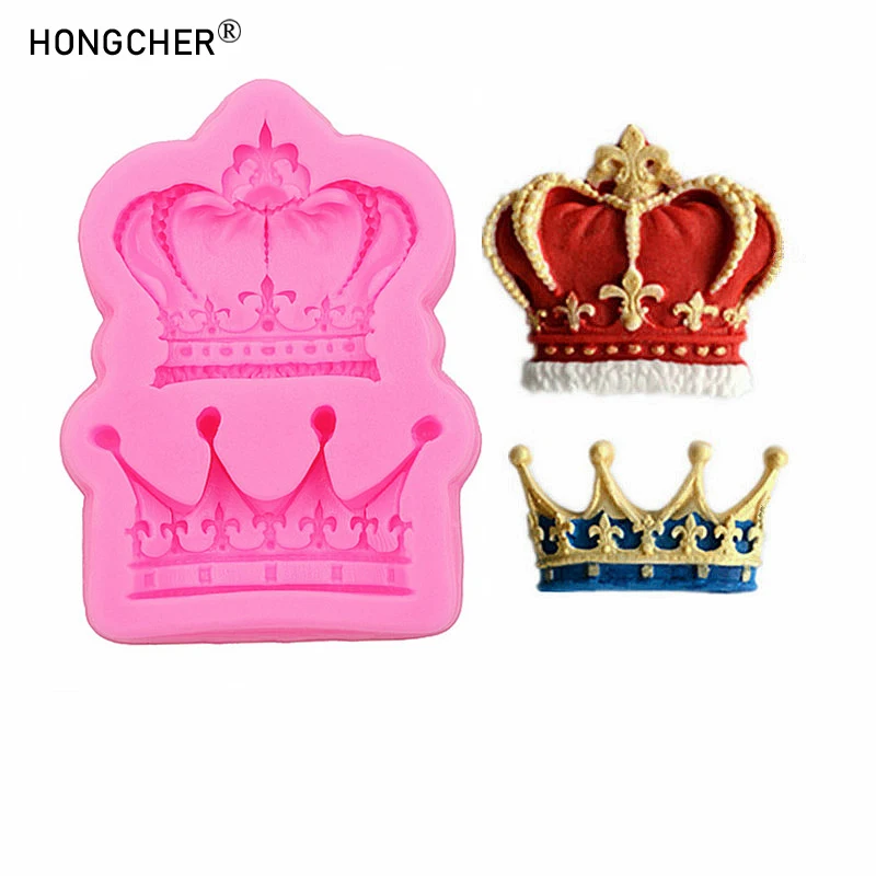 Doppel Krone Harz Schmuck Zubehör Kristall Tropf Formen DIY Schokolade Flip Kuchen Dessert Dekoration Silikon Formen