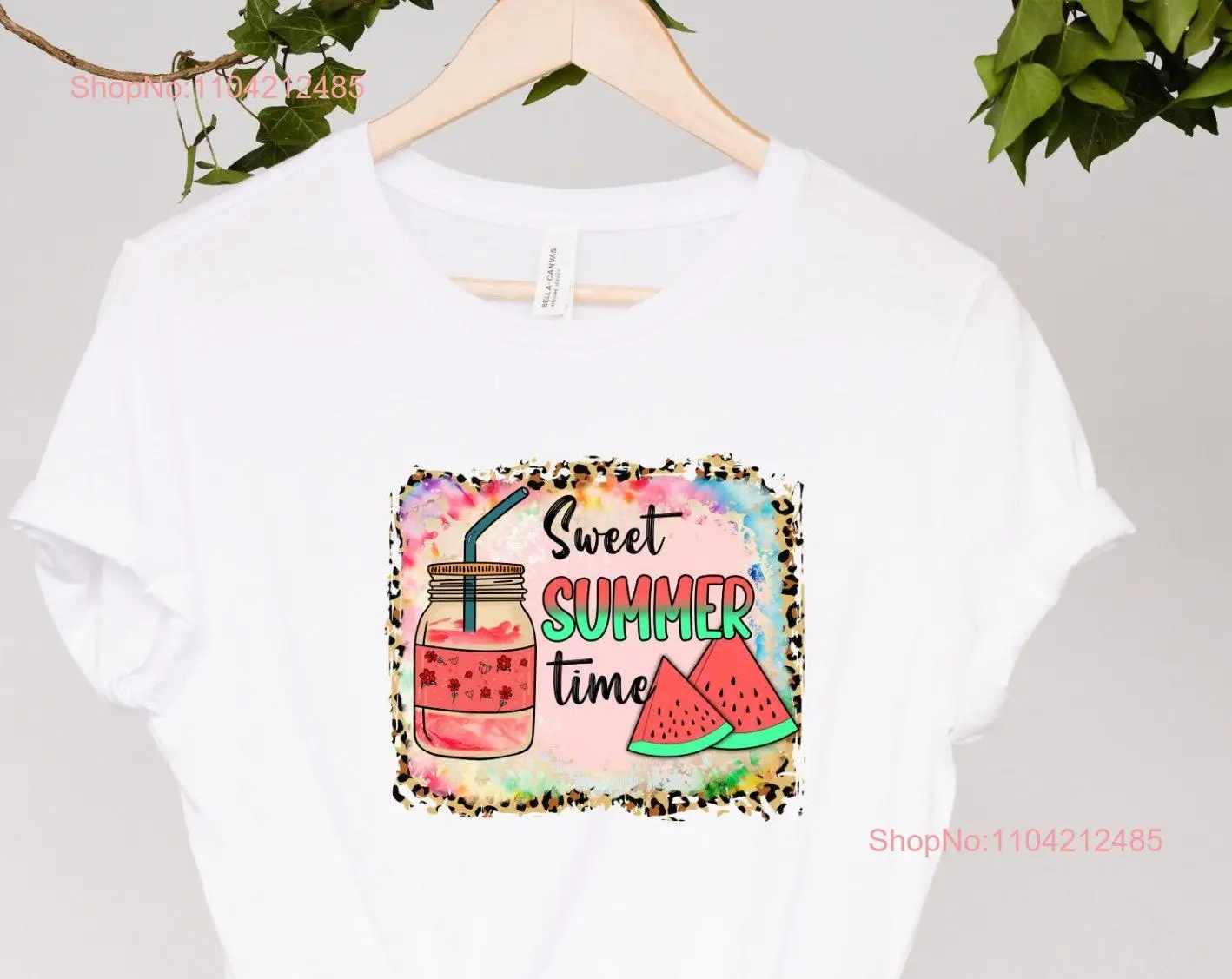 Sweet Summertime Cotton Crew Neck T shirt Jersey  and Tops Women's Clothing Item long or short sleeves