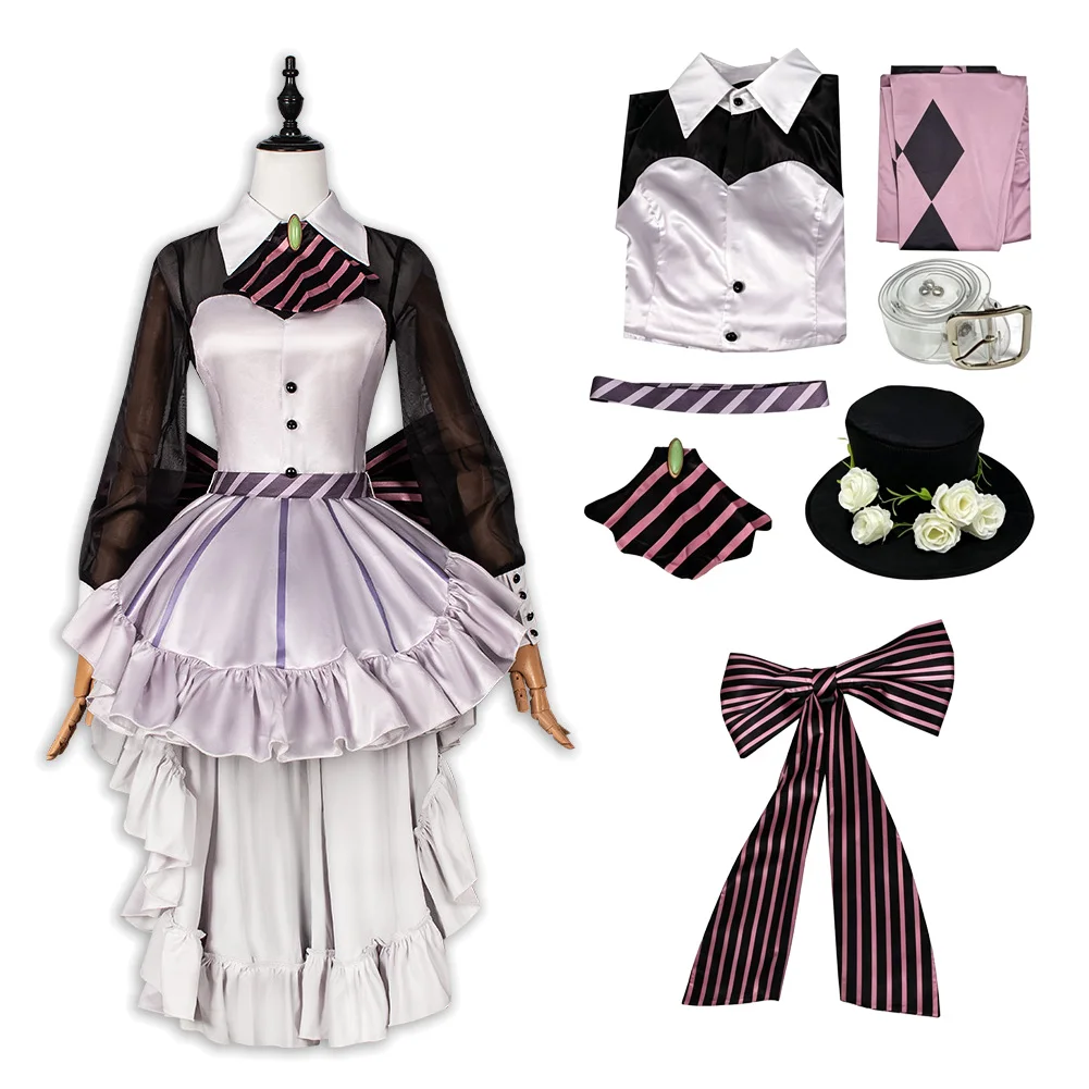 Disfraz de Perona, vestido morado, disfraz de pirata de Anime, uniforme con lazo, sombrero negro, ropa para mujer, fiesta de Carnaval de Halloween