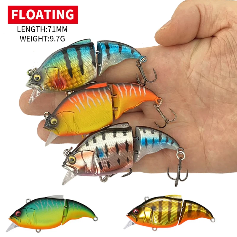 71mm 9.7g Vibration-X Valtalion Slow Sinking Jointed Swimbait Wobblers Fishing for Pike Trout Bass Pesca Hard Bait 9042