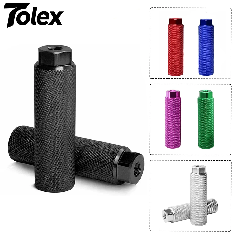 Tolex Fahrrad-Anti-Rutsch-Fußrasten, Aluminiumlegierung, passend für BMX-Fahrräder mit 3/8-Zoll-Achse, Fußstützen-Hebel, Fahrradzubehör. – Detail 1