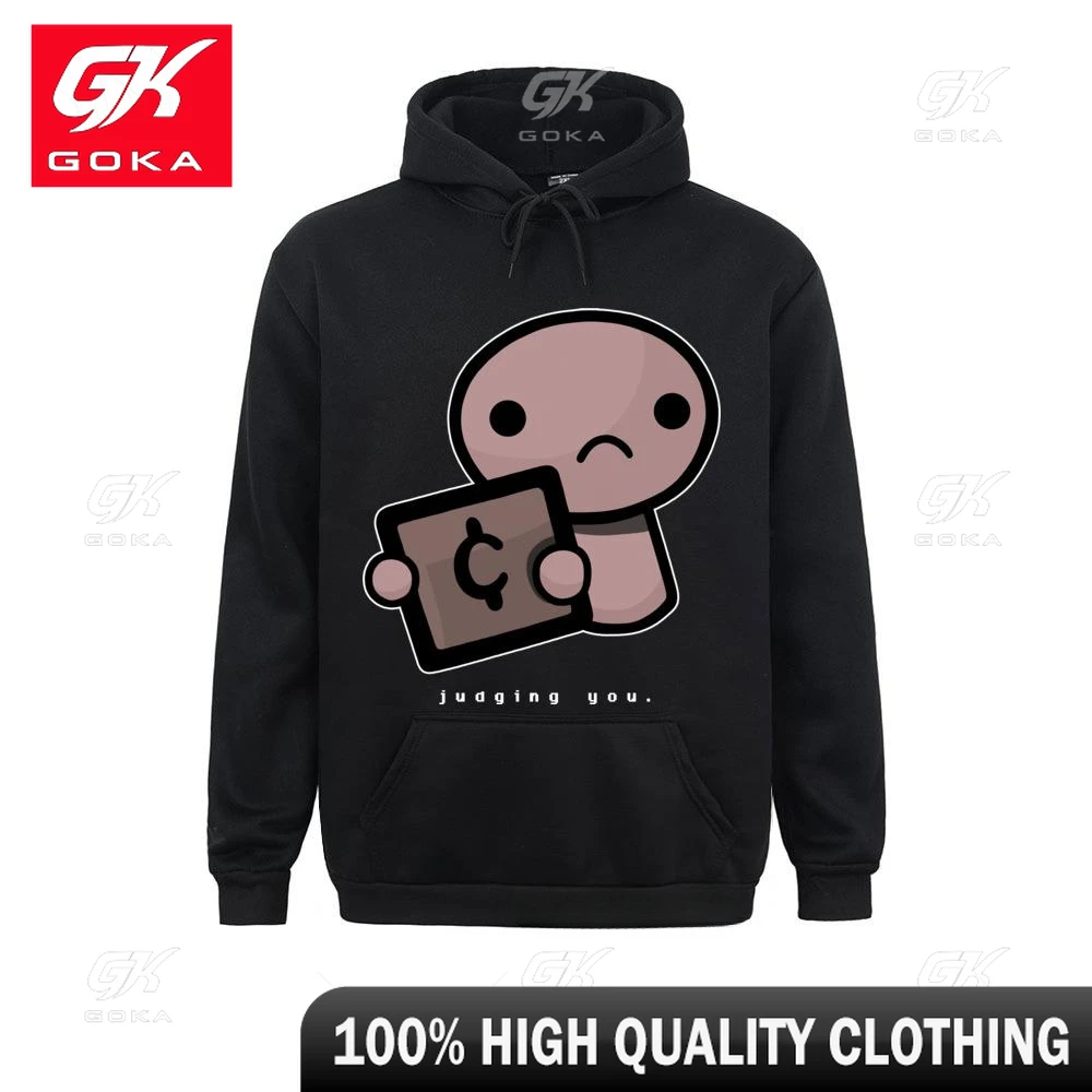 The Binding of Isaac Sweatshirt Judging You Dark Background Hoodie Streetwear Pullover Funny Graphic Unisex Sportswear Hoodies