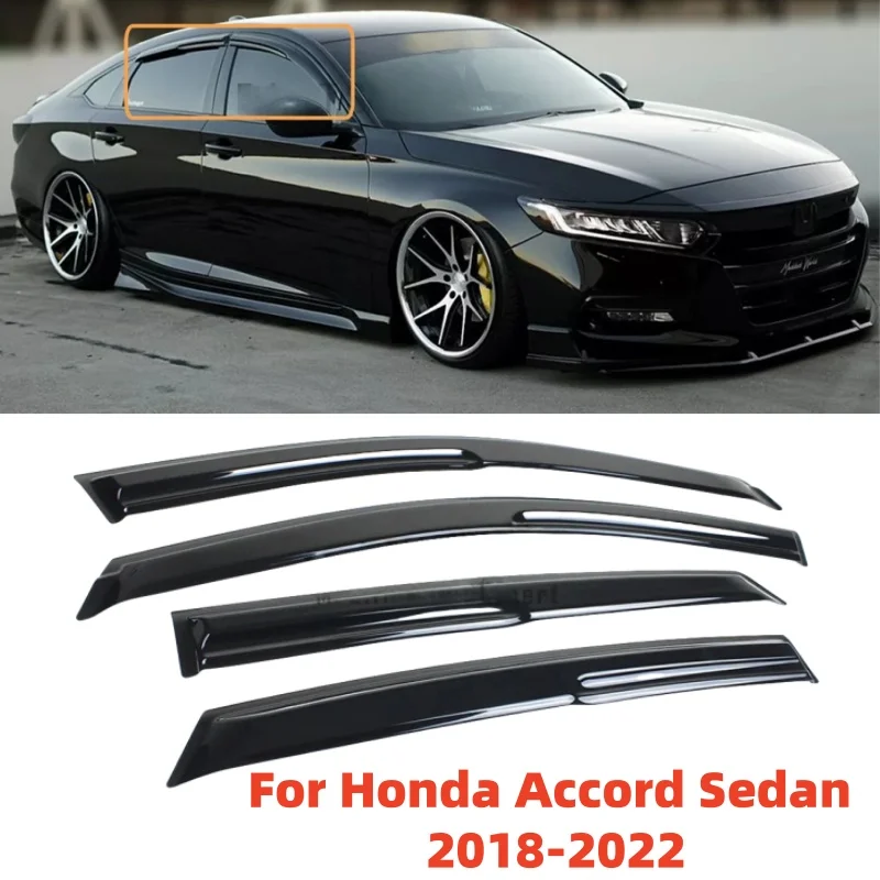 

For Honda Accord Sedan 2018 2019 2020 2021 2022 Window Visor Sun Rain Deflector Guards Awnings Shelters Car Styling Accessories