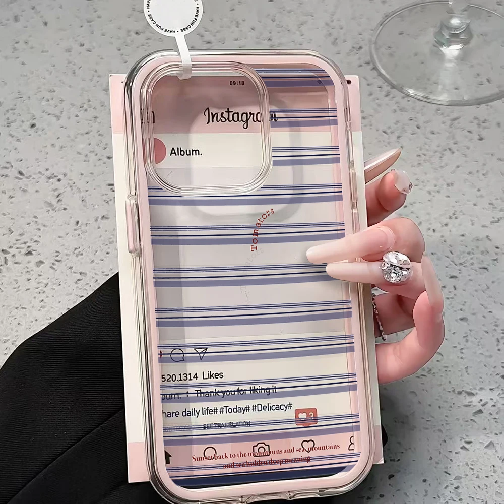 Kreative Streifen INS Handyhülle für Samsung Galaxy S26 Ultra S25 S24 edge s22 s23 Plus FE A57 A54 A55 A16 A35 A36 A37 5G Cover – Detail 1