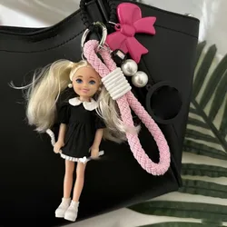 New Cute Doll Pendant Hanging Ornament DIY Change Clothes Car Key Ring Backpack Accessory for Barbie Doll