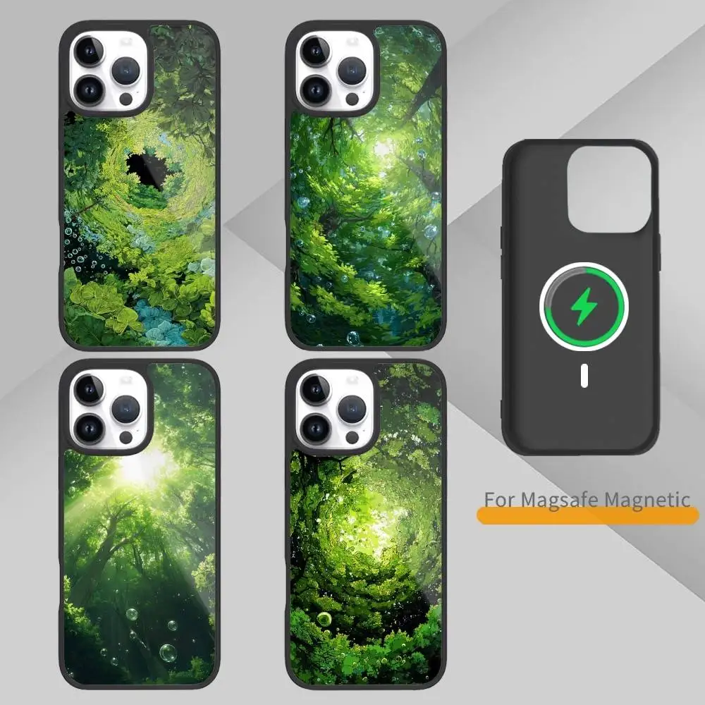 

Seeking Greenery in Ripples Phone Case For iPhone17,16,15,14,13 Plus,Pro Max Magnetic For Magsafe Wireless Charging
