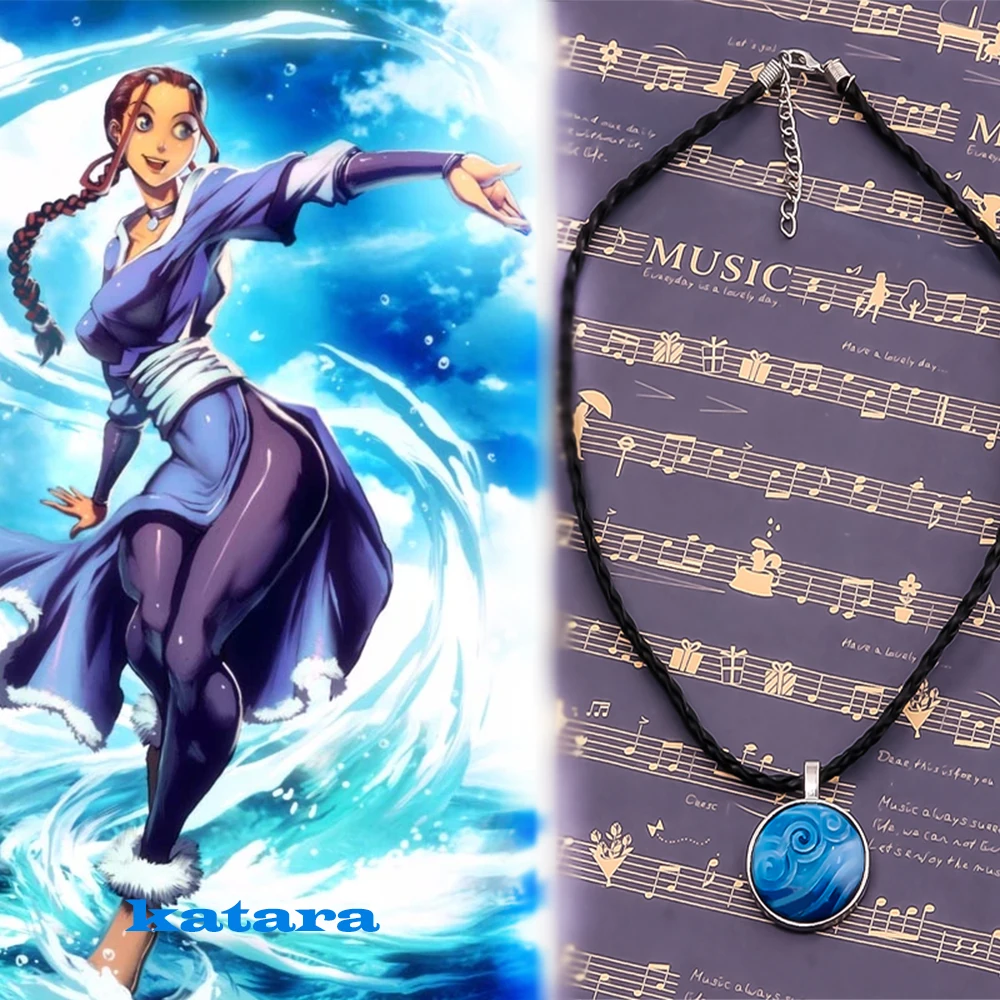 Avatar The Last Airbender Necklace Kingdom Jewelry Anime Katara   Water Tribe Pendant Glass Dome Necklace Cosplay Props Jewelry