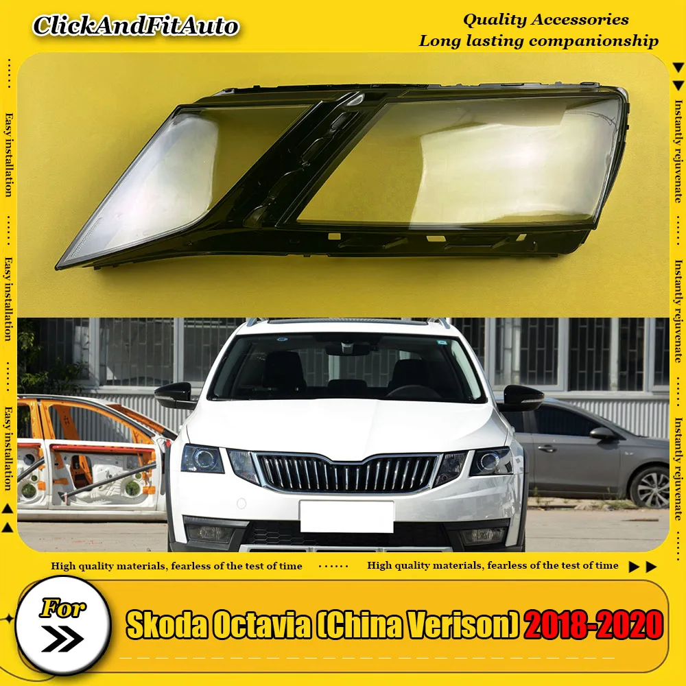 

For Skoda Octavia (China Verison) 2018~2020 Headlamp Shade Transparent Mask Cover Lens Lampshade Headlight Shell Plexiglass