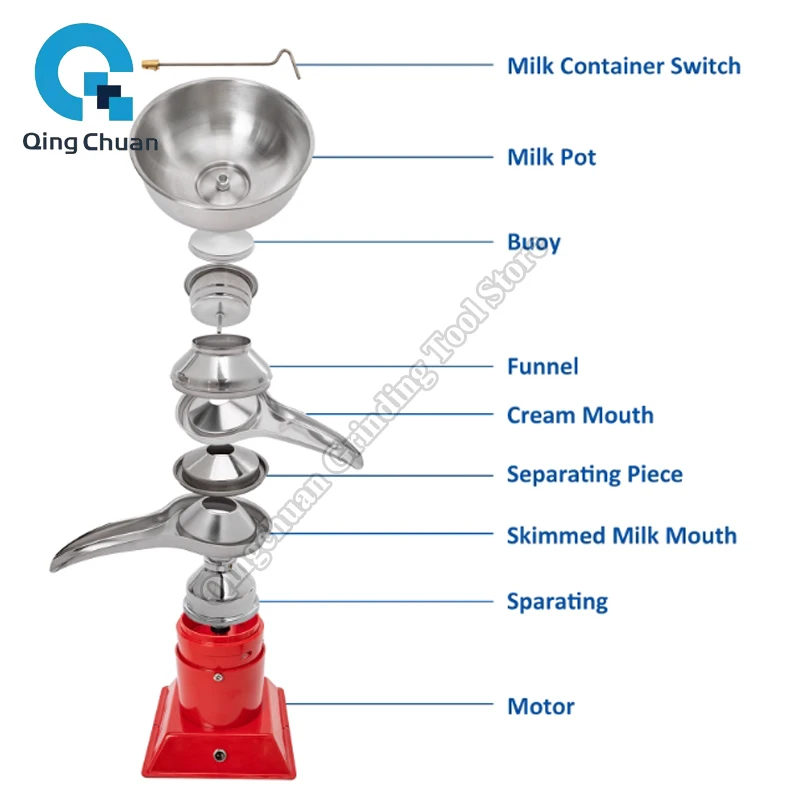 فاصل الحليب التلقائي بالكامل مزيل الشحوم الكهربائي بالطرد المركزي صانع الزبدة فاصل الحليب فاصل القرص #4