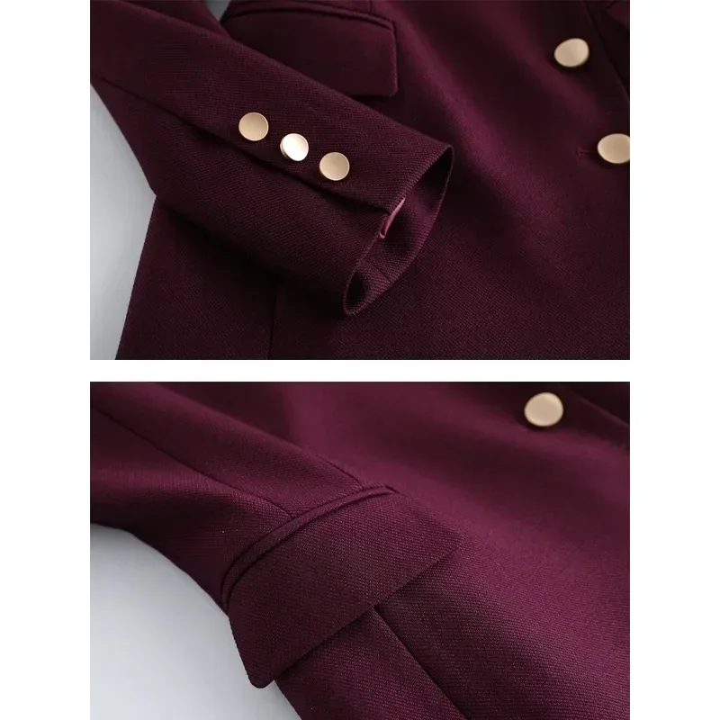 Ladies Blazer Jacket Women Long Sleeve Single Breasted Female Formal Coat For Autumn Winter