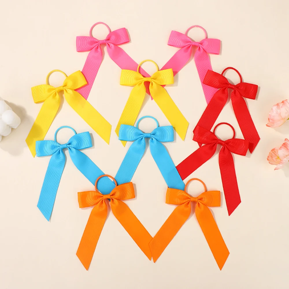 Lazos de bebé 20 unids/lote, lazos dulces para niñas, cuerda para el cabello, banda de goma, lazo, diadema elegante con cola de caballo, conjunto de regalo, vestido de pelo sólido