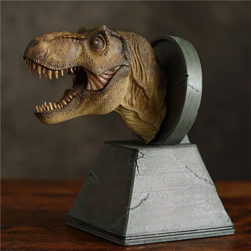 Nanmu Dinosaur Dragon Tower Shield Head Busts Statue with Magnet  Animal Model Deco