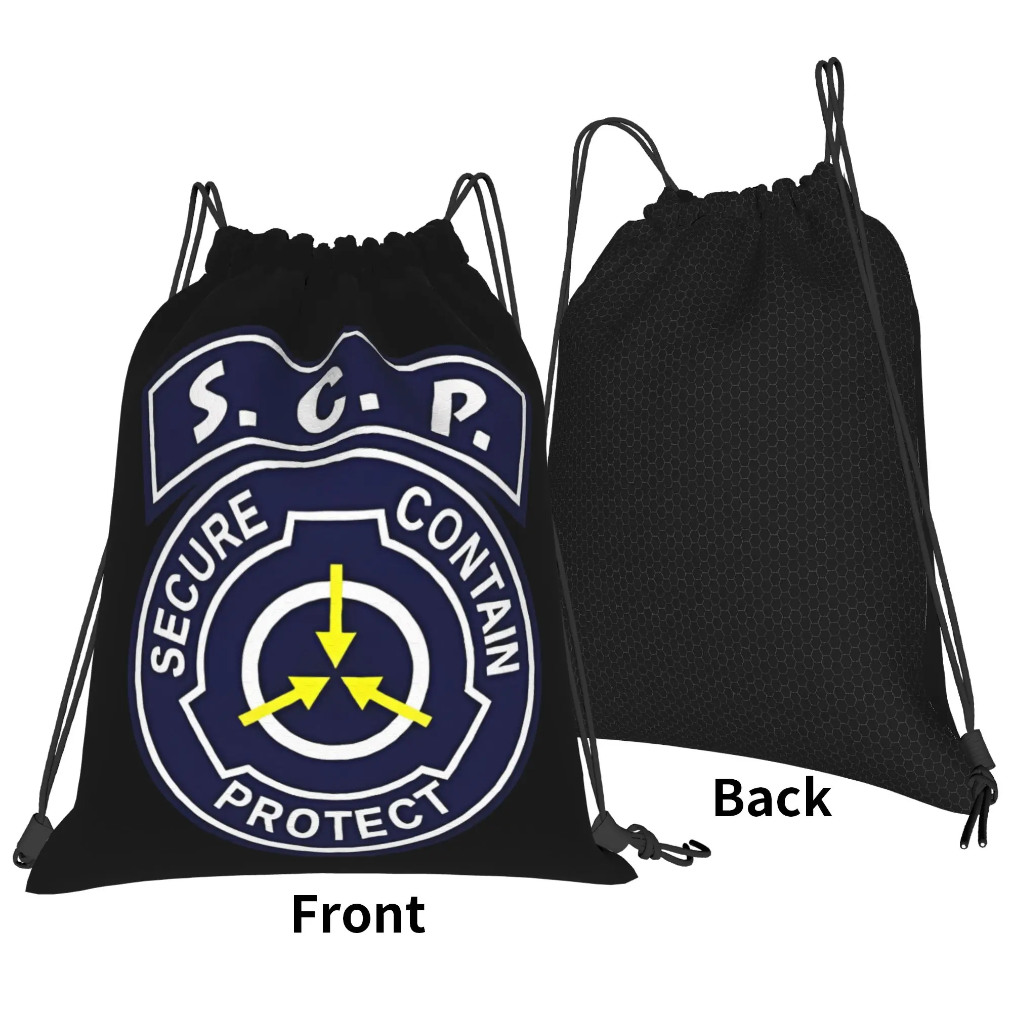 horror aesthetic STARS Style W Tab SCP Foundation Portable Sports Drawstring Bags Riding gym Backpack gift Storage Backpacks