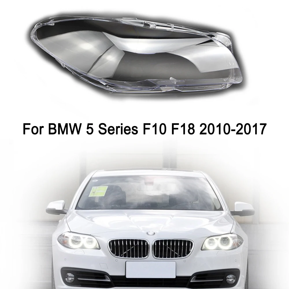 Cubierta de cristal para faros delanteros de coche, carcasa transparente para BMW serie 5, F18, F10, 520, 525, 535, 530, 2010-2017