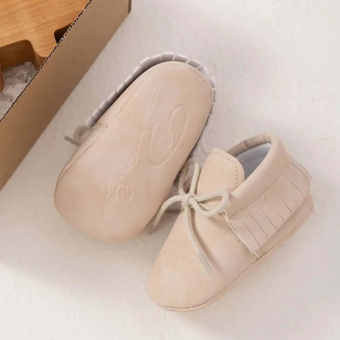 KIDSUN-sapatos clássicos com cadarço para bebês meninos e meninas, primeiros caminhantes para recém-nascidos, sola macia PU, sapatos casuais para criança infantil, 7 cores