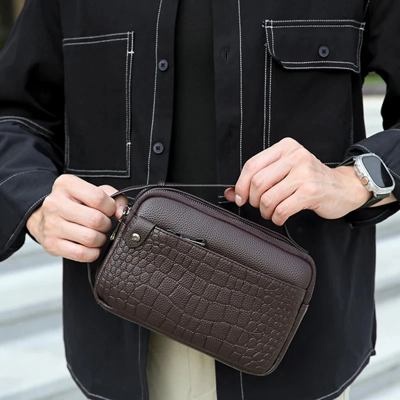 Fashion Popular Men's Clutch Bag High Quality Crocodile Pattern Handbag Trend Brand Multi-card Wallet Designer Luxury Bag