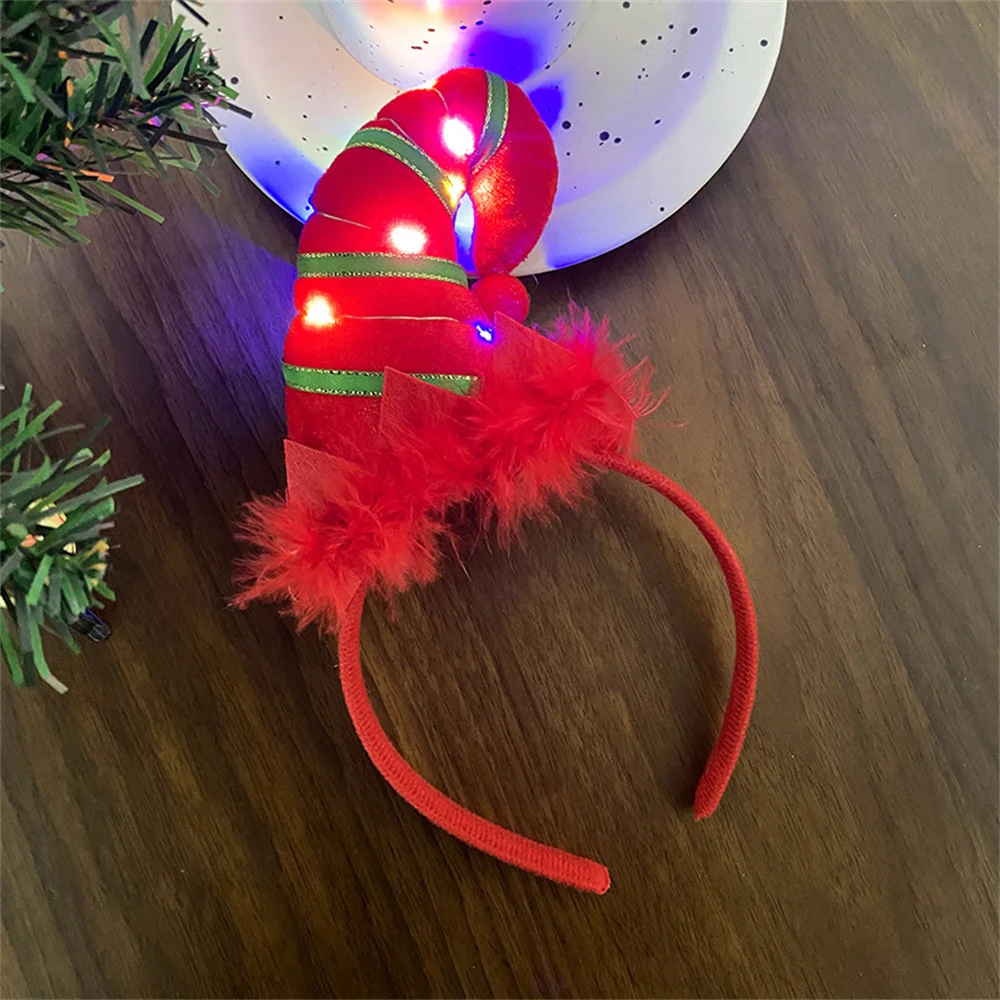 LED Christmas Antler Headband Flush Hair Hoop Children Party Costume Cute Xmas Decoration Gifts