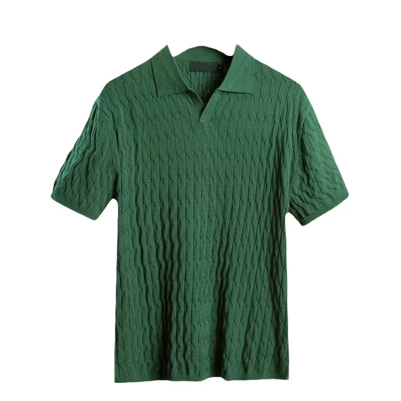Men Short Sleeve Polo t-Shirts Slim Fit Knitted Polo Shirts Man Breathable Business Casual Tops  Comfortable t Shirt Man Clothes