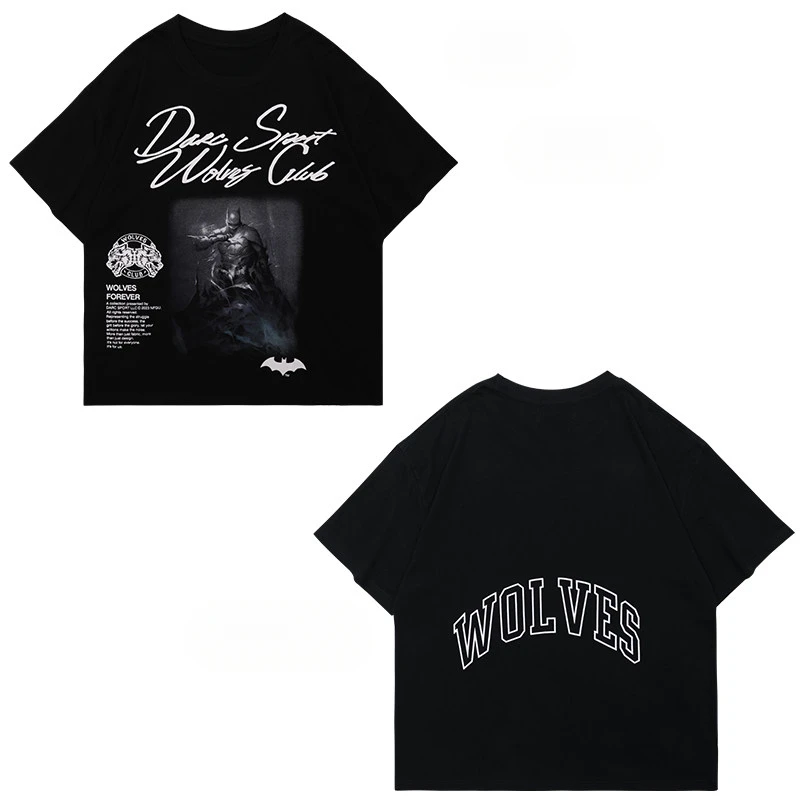 DS Wolf Head Loose Fitness Training Gym Leisure T-Shirt Men's and Women's Luxury Brand