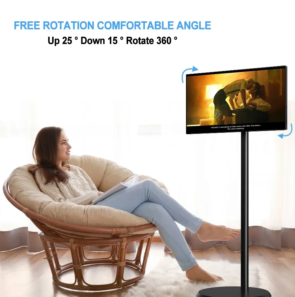 شاشة تلفزيون حديثة مقاس 21.5 بوصة 4+64 جيجا بايت تلفزيون متنقل رقمي Inteligente Mini 4K تلفزيون Bestie الذكي