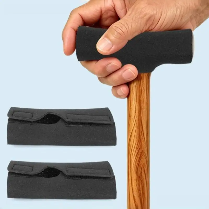 *Soft Durable Cane Handle Cover 1Pcs Anti-Slip Shock Absorption Adjustable Crutch Pad for All Standard Walking Canes