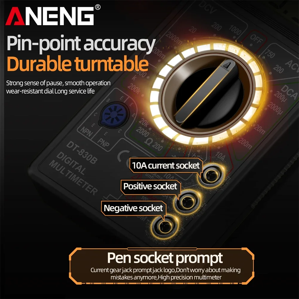 ANENG DT830B Handheld Digital Multimeter Tester Professional AC DC voltage Electrical Voltmeter Ammeter Ohm Resistance Test tool