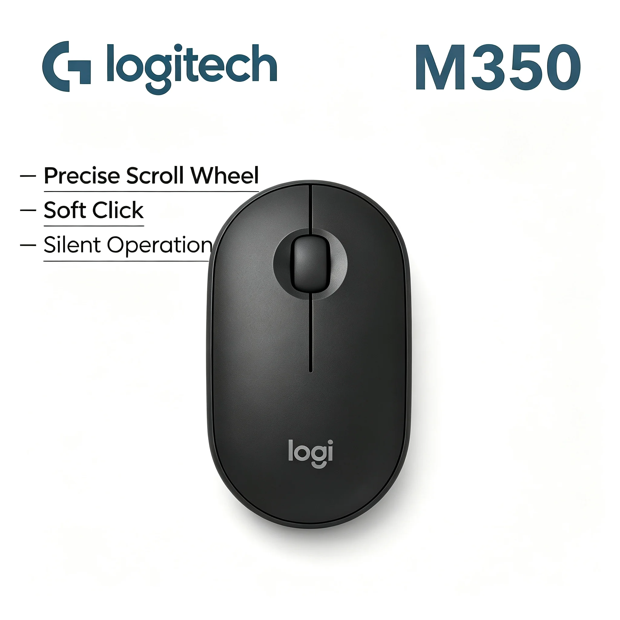 Wireless Mouse Logitech M350 Silent Buttons Portable Mouse for Laptop Desktop Chromebook