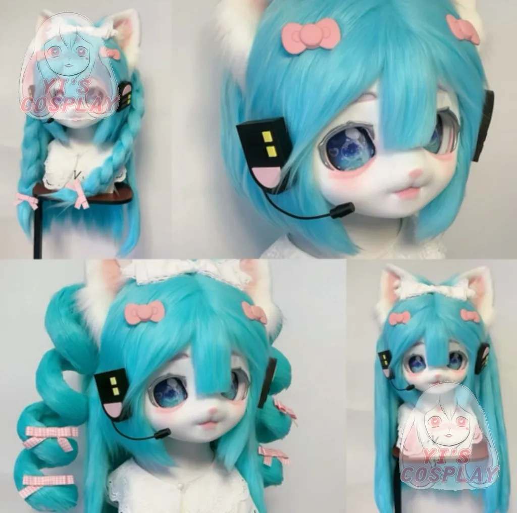 Yis cosplay Custom Furry head Kigurumi Head Cosplay Kemono Fursuit Handmade Headsets Beast Customized Fursuit Kemono Head