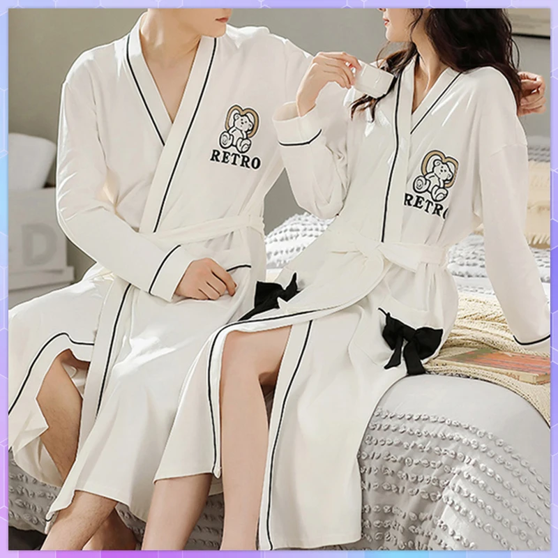 

Sexy Bridesmaid Kimono Robes Women's Cotton Dressing Gown Cotton Spring Autumn Winter Long Sleeve Bathrobe Sleepwear Nightgown