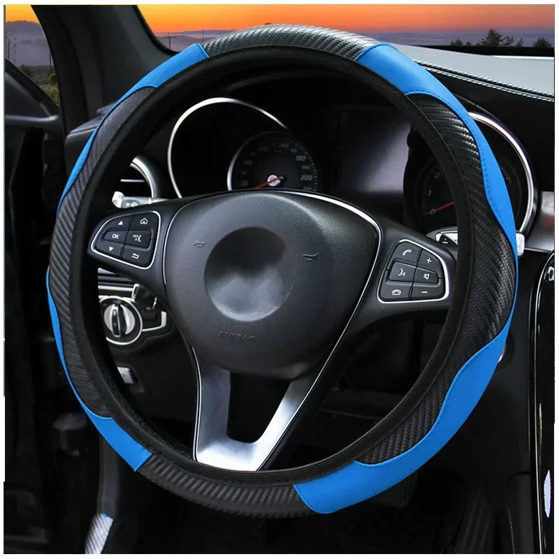 Universal Leather Car Steering Wheel Cover for Peugeot 108 206 207 208 301 307 308 407 2008 3008 4008 508 Anti-Slip Dust-proof