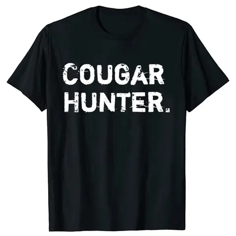 Funny Cougar Hunter Graphic T-shirts Tshirt Men Women's Fashion Casual Oversized 100% Cotton Cougar Hunting T Shirt