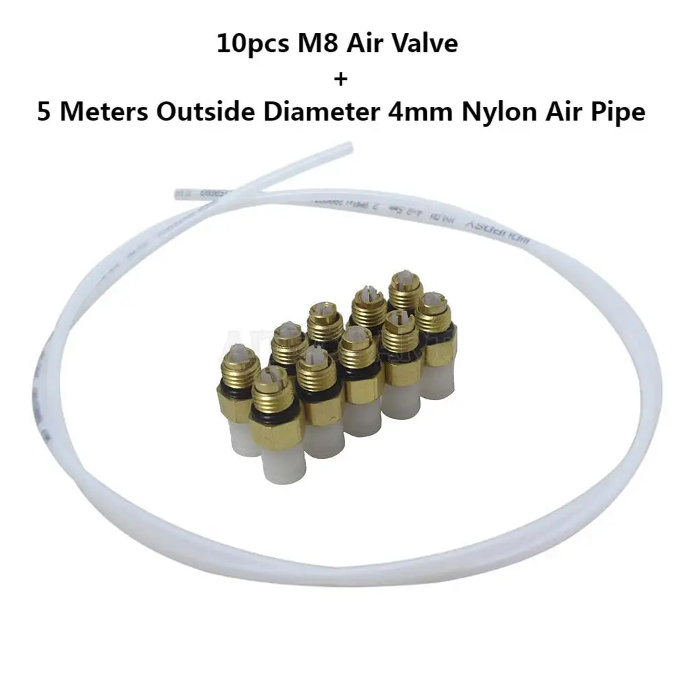 10 x M8-Luftventile + 5 Meter Außendurchmesser 4 mm Nylon-Luftleitungsschlauch für Mercedes-Benz, Luftfederungskompressor-Anschluss Neu – Detail 1