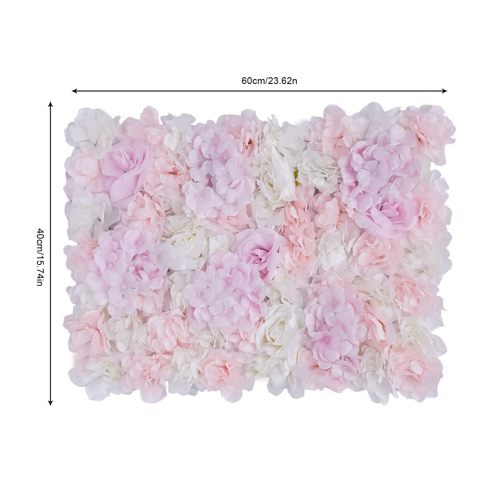لوحات حائط على شكل زهرة اصطناعية من Loyalheartdy 12 حزمة من 16 × 24 بوصة حصيرة جدارية على شكل زهرة وردية صناعية لوحات خلفية لخلفية الأربعاء