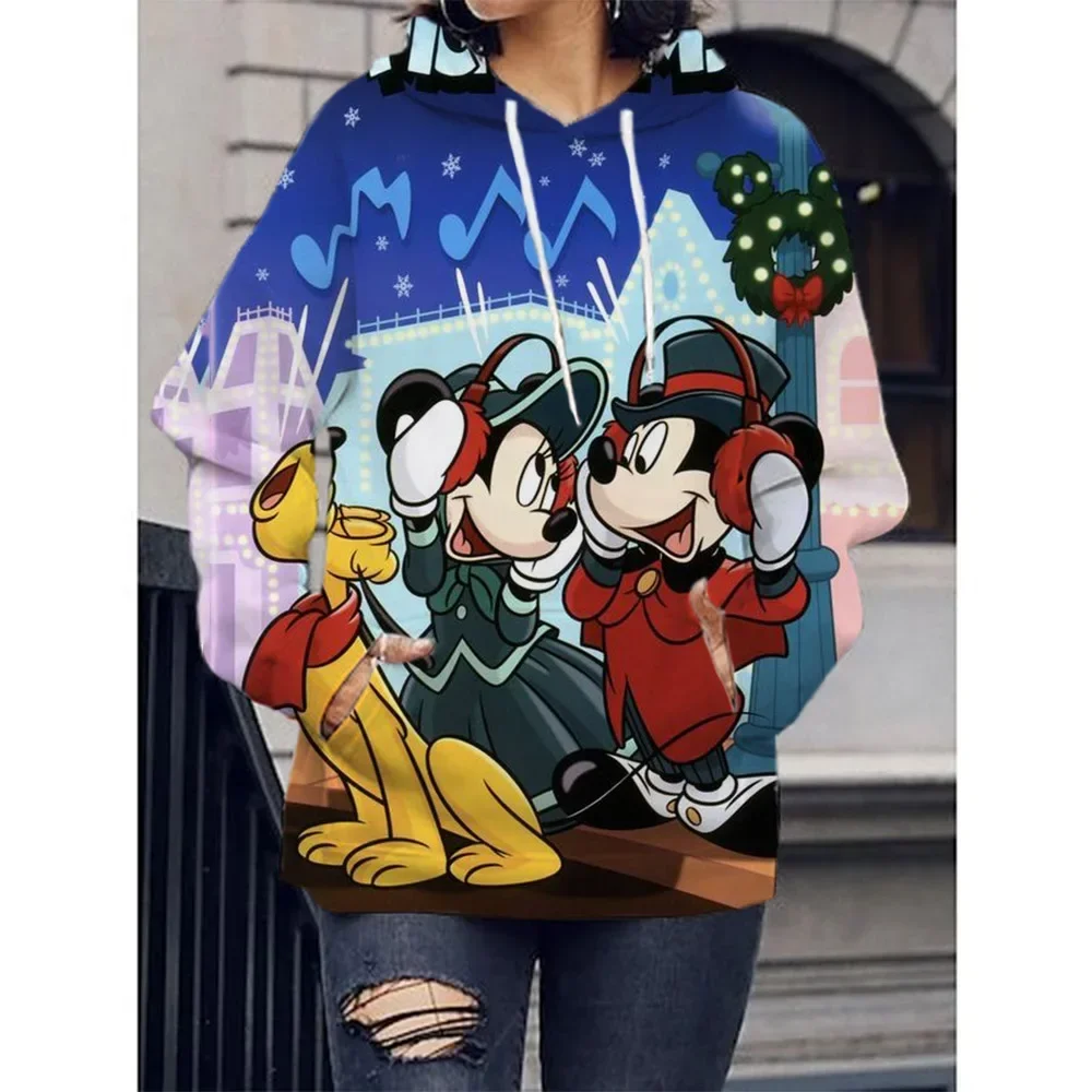 Fashion Autumn Winter Sweater Christmas Disney Mickey Mouse Printed Hoodie Sweater Adult Jacket Clothing Funny Jacket Hoodie