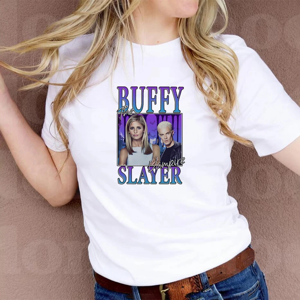 Buffy The Vampire Slayer TV Homage T shirt 90s retro pattern short sleeve shirt Unisex crew neck T-shirt funny hocus pocus gift