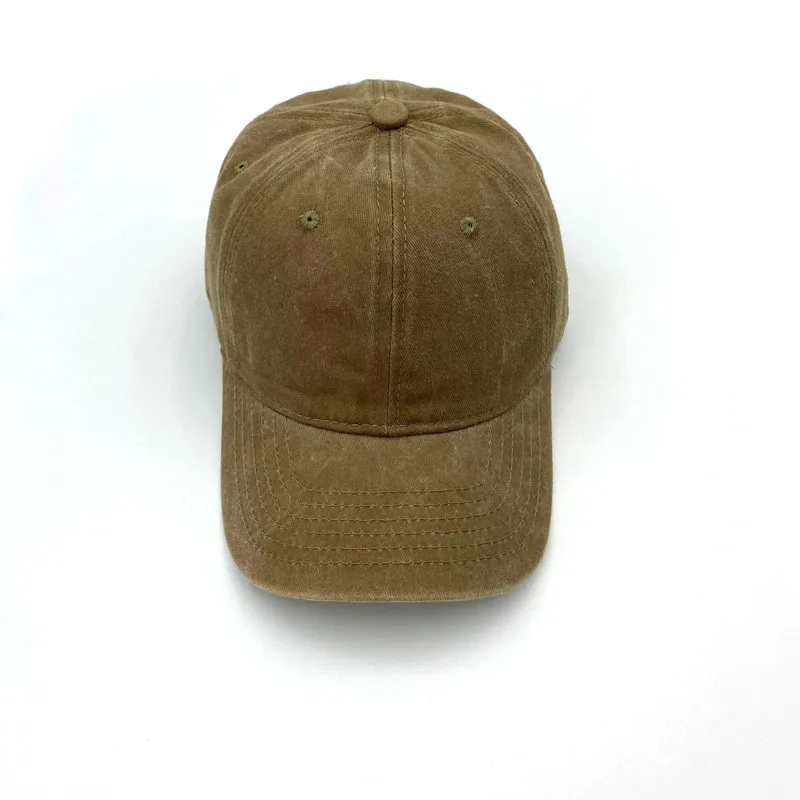 Customizable Washed Cotton Baseball Cap, Vintage Distressed Dad Hat with Logo, Unisex Adjustable Sun Hat for All Seasons