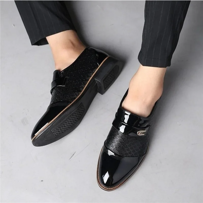 Classic PU Leather Men\'s Shoes Trend Luxury Men Shoes Wear-resistant Non Slip Mans Footwear Anti-slip Shoes Zapatos Hombre 2024