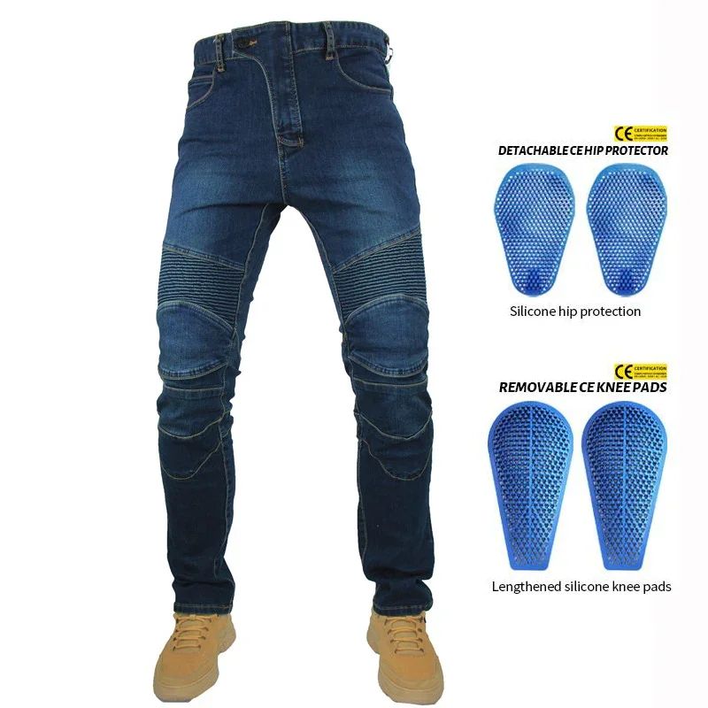 

4 Season Classic Motorcycle Riding Jeans Collection PK718 PK719 Motorcycle Pants Pantalones Motocicleta Hombre Featherbed Gears