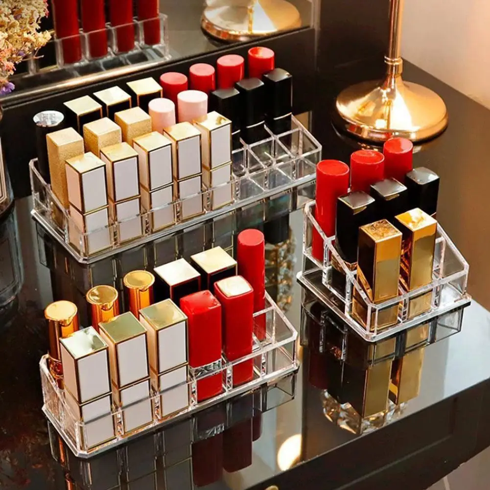 9/24/36/40 Grid Lipstick Holder Acrylic Cosmetics Storage Box Can Store And Sort Lipstick Nail Polish And Jewelry Display Rack