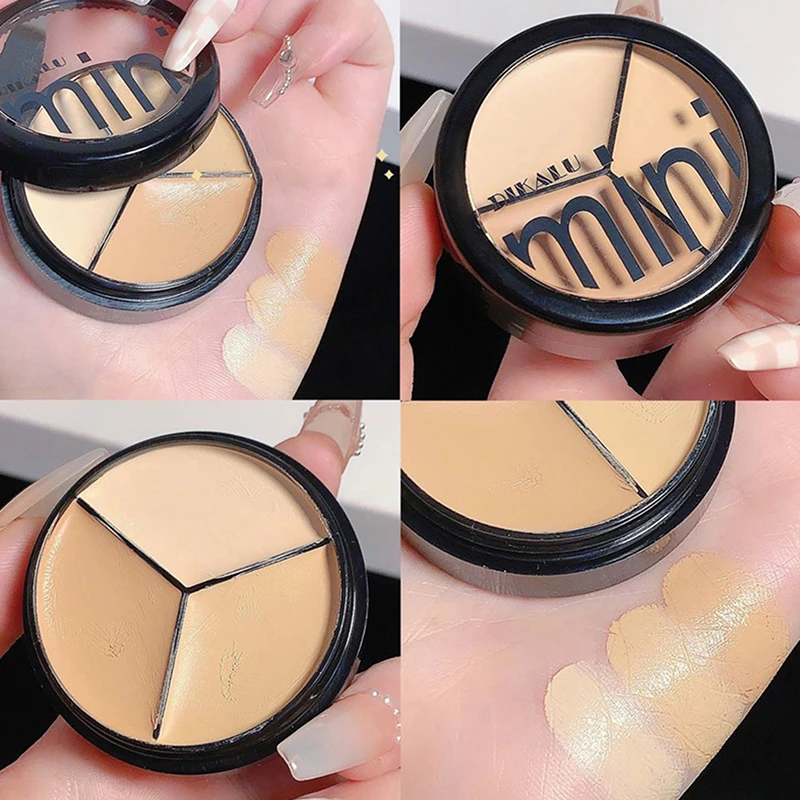 DIKALU 3-color Concealer Palette Moisturizing Cover Dark Circles And Acne Marks Natural Makeup Contouring Cream Shadow Cosmetics