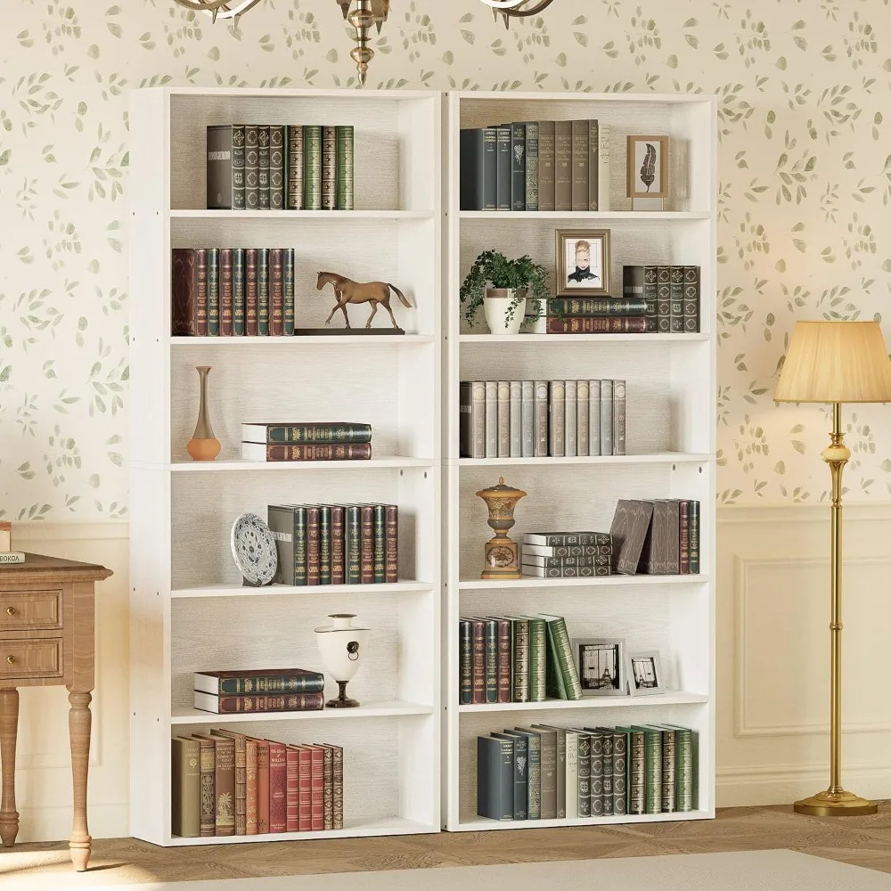 Bookshelf 70 Inch Tall 6 Tier Display Storage Shelves for Home Office
