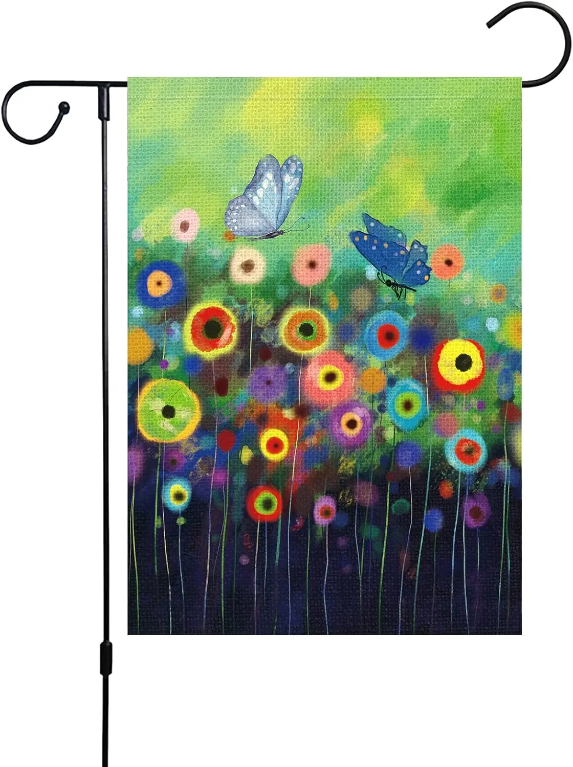 Louise Maelys Spring Summer Floral Garden Flag 12x18 Double Sided, Burlap Small Vertical Watercolor Abstract Flower Garden Yard