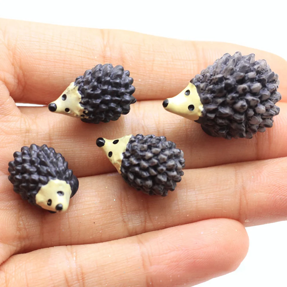 20 Pcs Hedgehog Ornament Natural Atmosphere Decorations Miniature Landscape Accessory Crafts Model Garden Resin Figurines