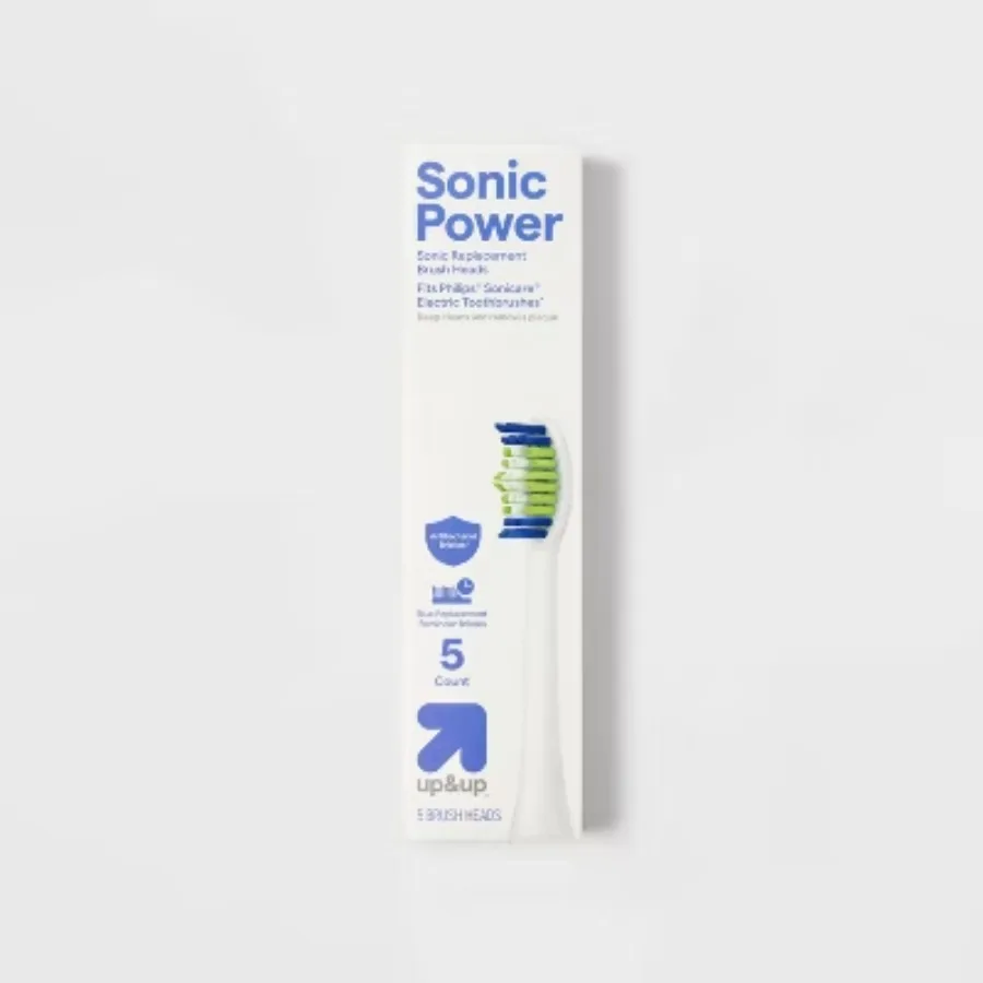 

Sonic power brush head,5-pack of electric toothbrush heads for superior cleaning Designed to fit all click-on handles