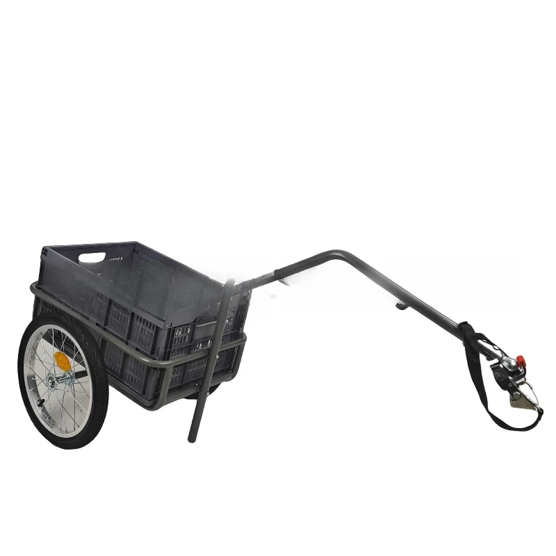 Rear Hanging Multifunctional Foldable Plastic Basket, Steel Luggage Rack Bicycle Freight Trailer