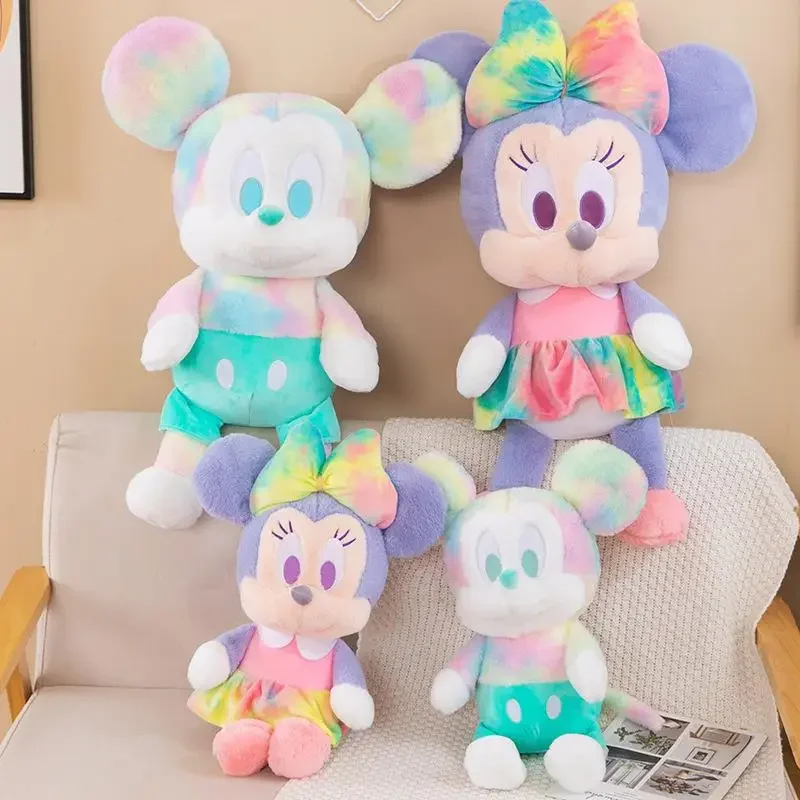 50-95cm Kawaii nadziewane kolorowe Mickey i Minnie Mouse pluszowa zabawka miękka poduszka Goofy Pluto kaczor Donald lalki urodziny prezenty ślubne