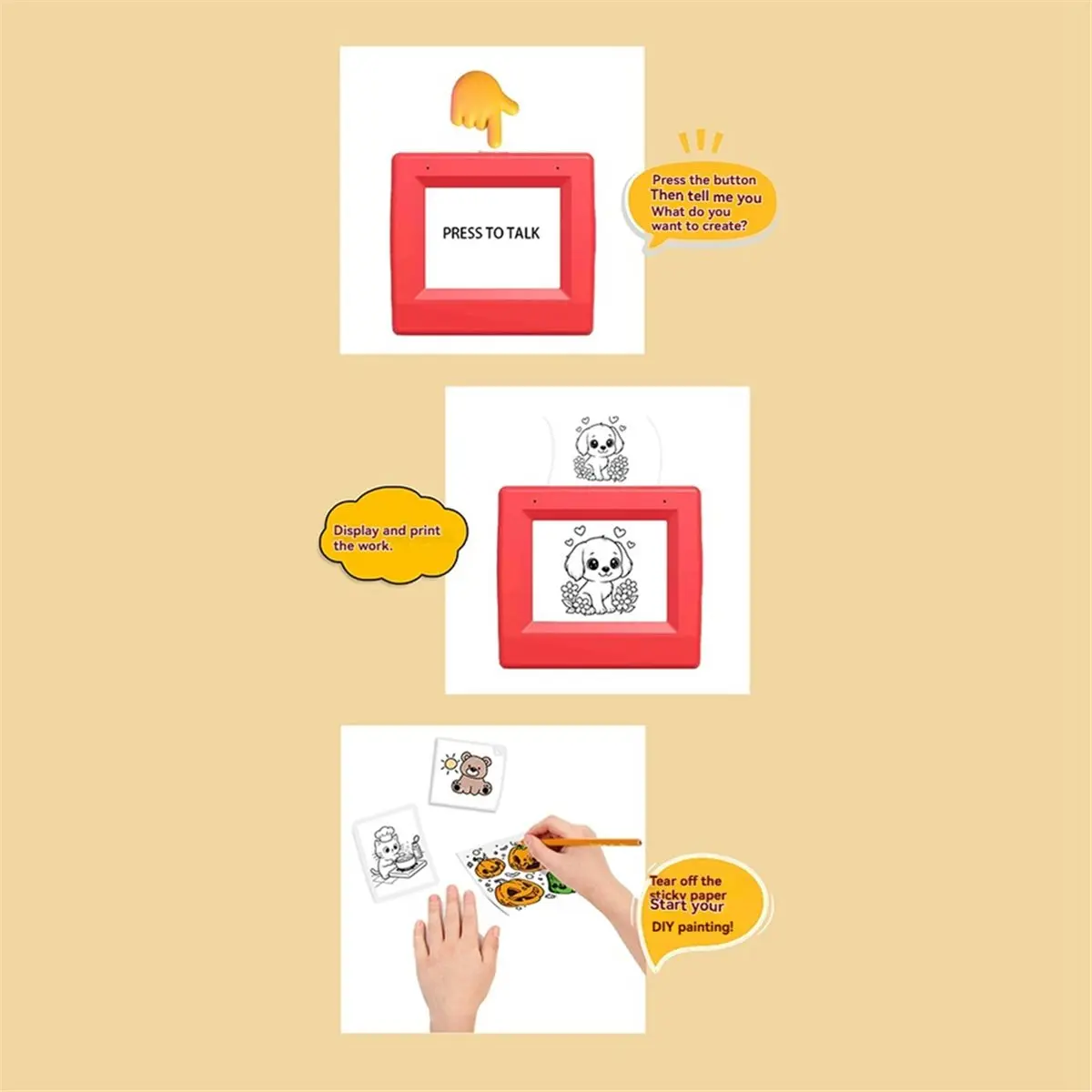 A72U Smart AI Voice Sticker Printer Box Portable Thermal Label Printer with Self-Adhesive Printing Paper for Home