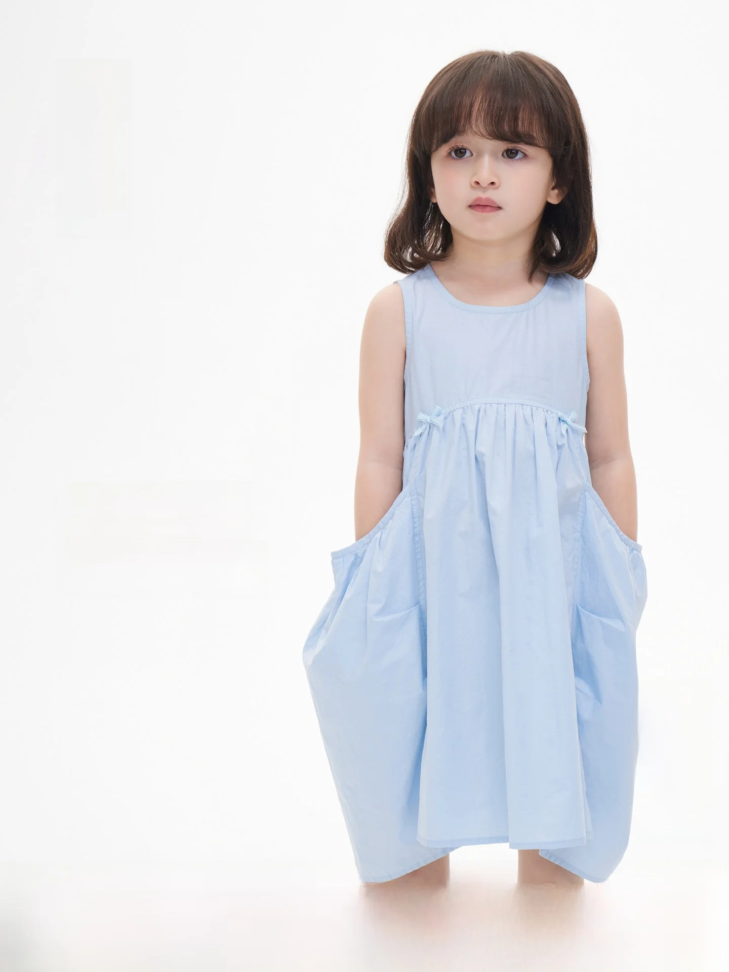 princess-style-sleeveless-a-line-dress-cute-high-waist-cotton-summer-children's-skirt-for-baby-girls-fashionable-casual-dress